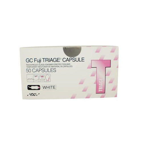 GC 003298 Fuji Triage Self Adhesive Glass Ionomer Capsules White 50/Bx 002269 GC 003298 Fuji Triage Self Adhesive Glass Ionomer Capsules White 50/Bx 002269